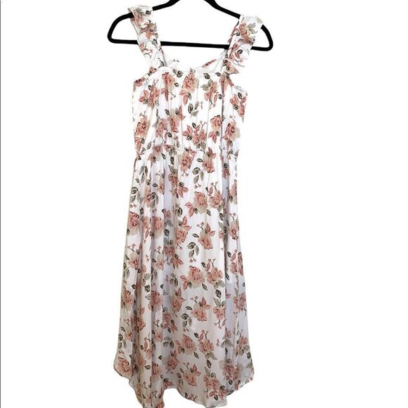 DEX Girls Floral Wrap Style High Low Midi Dress - Picture 2 of 10